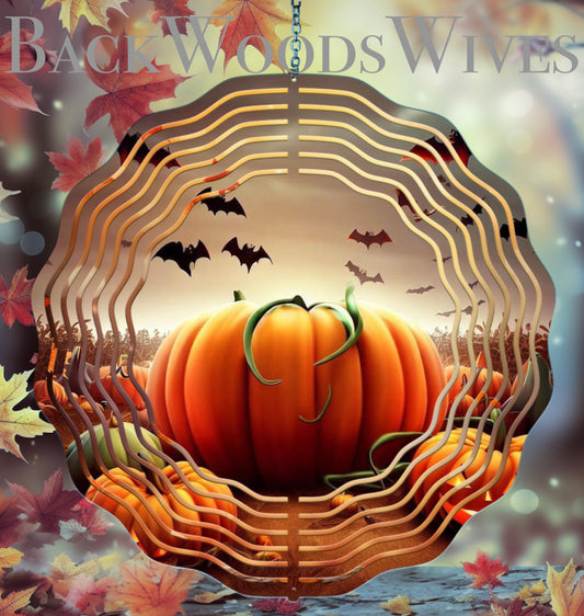 Orange Spooky Pumpkin 11” Wind Spinner