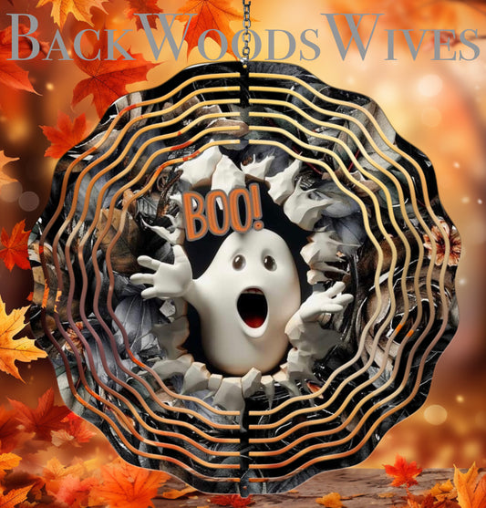 Boo Ghost 11’’ Wind Spinner Decor