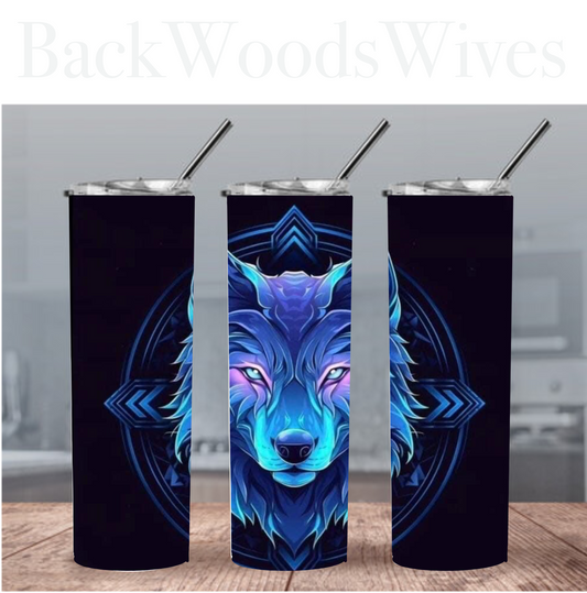 The Blue Wolf 20oz Straight Tumbler