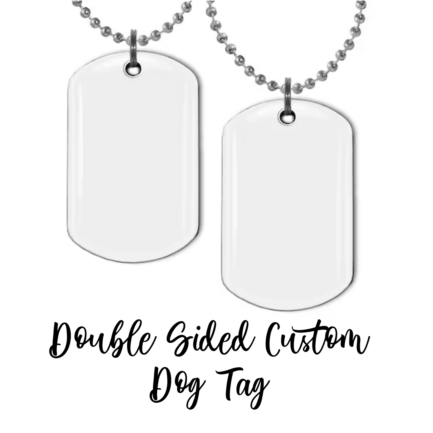 Custom Double Side Dog Tag Necklace With Chain