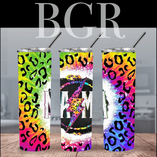 Mama Colorful Cheetah Print Tumbler