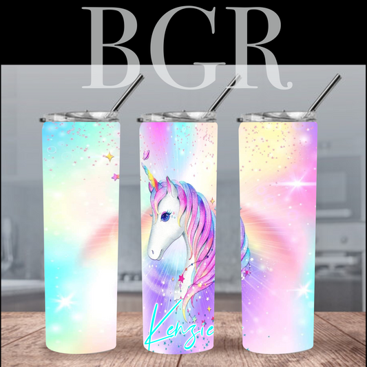 Colorful Rainbow Unicorn 20oz Tumbler