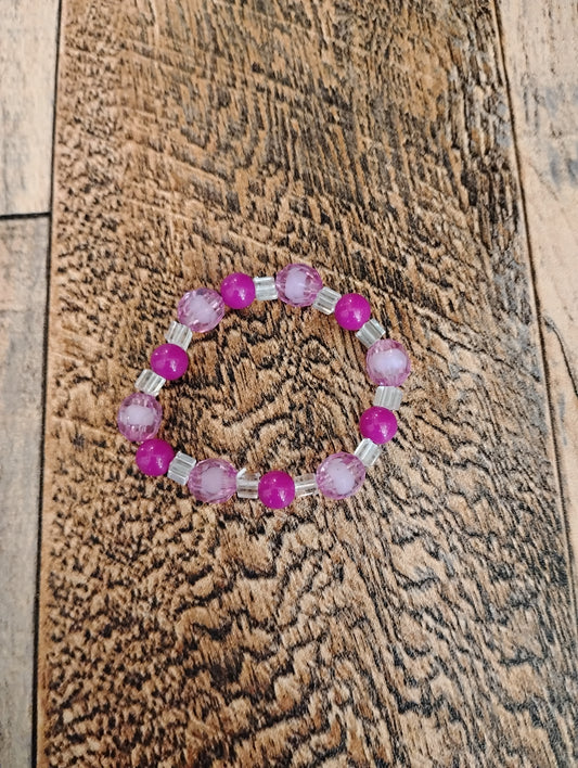 Purple, Light Purple & Clear Bracelet