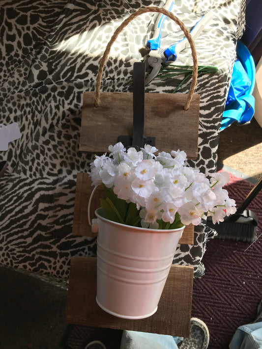 Flower Bucket Wall Hanging